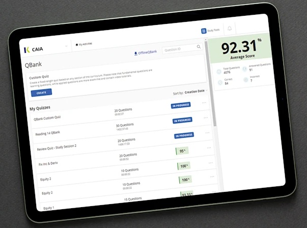 2026 CAIA Level 1 Schweser QBank Online